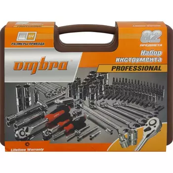 Набор инструмента Ombra 82 пр. 1/4", 1/2"DR, OMT82S 55014
