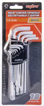 Набор ключей шестигранных Ombra 1,5-10мм с шаром 10шт 952310 055287