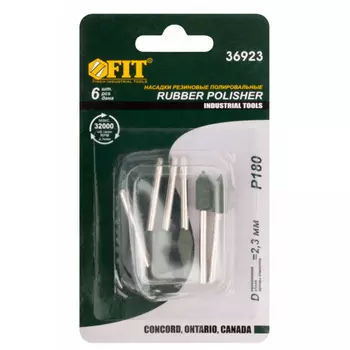 Набор насадок резиновых полировальных FIT хвостовик 3,1мм P180 6шт 36923