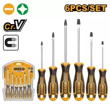 Набор отверток INGCO Industrial 6шт HKSD0628