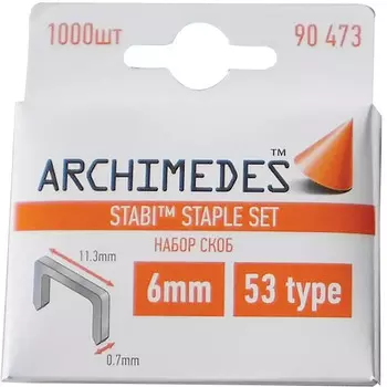 Набор скоб Archimedes Stabi 6мм 1000шт 90473