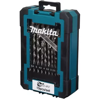 Набор сверл по металлу Makita HSS-GS 19шт 1-10мм, шаг 0.5мм D-78352