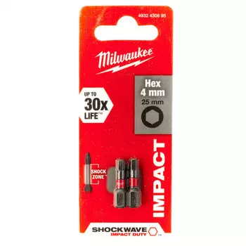 Насадка Milwaukee Shockwave Hex4 25мм 2шт 4932430895