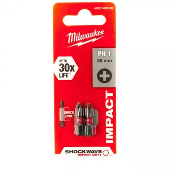 Насадка Milwaukee Shockwave PH1 25мм 2шт 4932430850