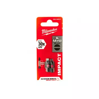 Насадка Milwaukee Shockwave SL0,6*4,5 25мм 2шт 4932430901