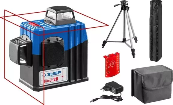 Нивелир лазерный ЗУБР Профессионал КРЕСТ 2D, №2, 20-70м 34907-2