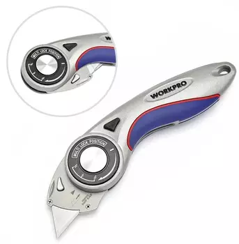 Нож WorkPro cкладной алюминиевый 3позиции WP211013