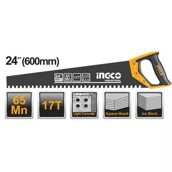 Ножовка по пенобетону INGCO Industrial 600мм HCBS016001 491485