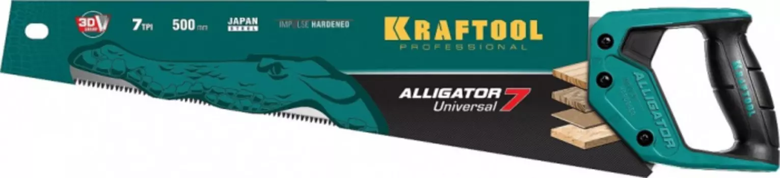 Ножовка универсальная Kraftool Alligator 7*500мм 3D 15004-50_z01
