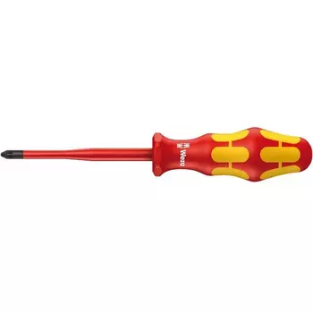 Отвертка диэлектрическая Wera PZ1*80мм зауженный стержень WE-006460