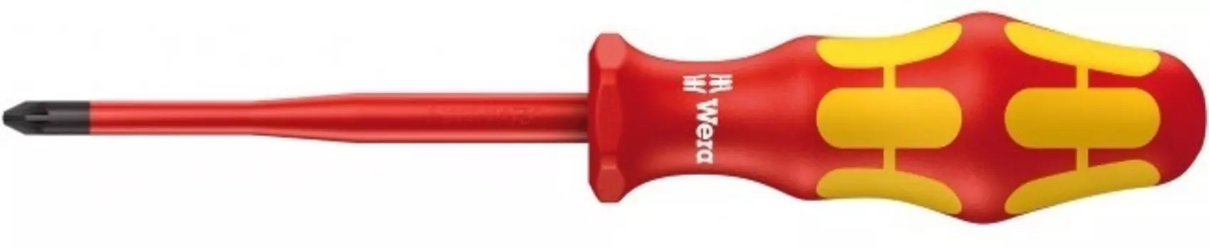 Отвертка диэлектрическая Wera PZ1*80мм зауженный стержень WE-006460