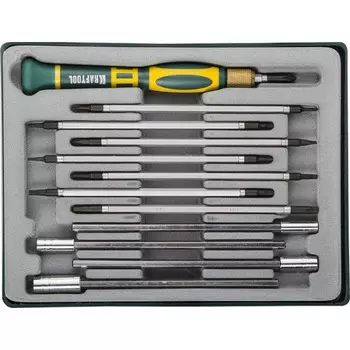 Отвертка наборная Kraftool для точных работ 12 предм 25611-H12