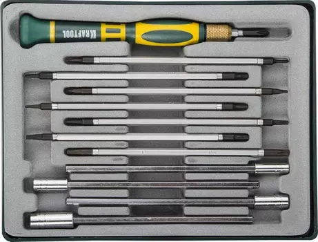 Отвертка наборная Kraftool для точных работ 12 предм 25611-H12