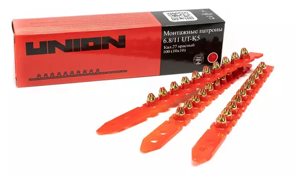 Патрон монтажный UNION UT-K5 6,8/11 красный 100шт в уп 4631165849546