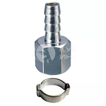 Переходник Fubag 1/4"F на елочку 8мм с обжимным кольцом 8х13мм 180251B