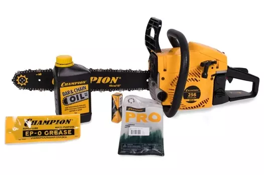 Пила цепная бензиновая Champion 256-18" A256-18 + подарки