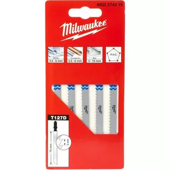 Пилки для лобзика по алюминию Milwaukee T127D 75мм 5шт 4932274315