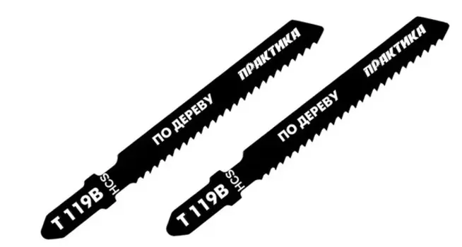 Пилки для лобзика по дереву ДСП Практика тип T119B 76*50мм грубый рез HCS 2шт 034-588