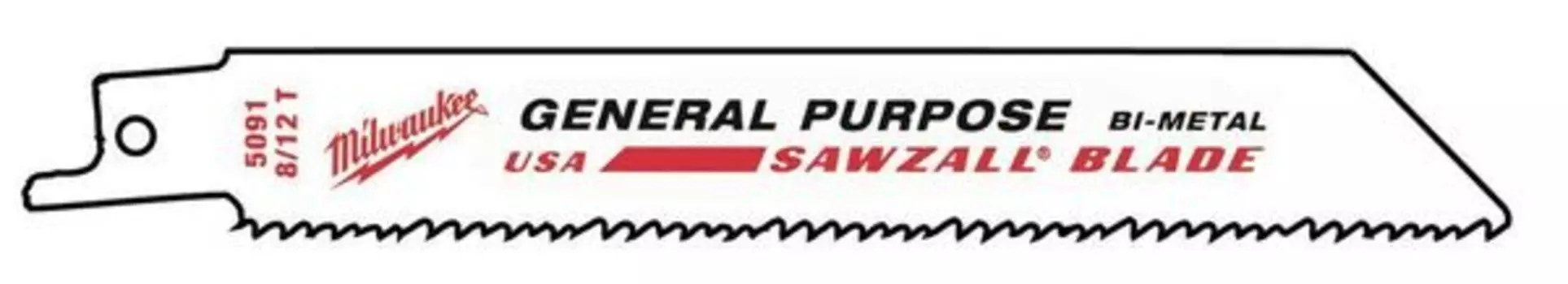 Полотно для сабельной пилы по дереву,металлу,пластику Milwaukee 150*3,2/2,1мм 5шт 48005091