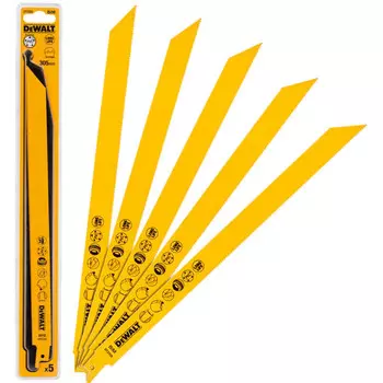 Полотно для сабельной пилы универсальное DeWalt 305*1.8-2.5 S1222VF 5шт DT2355-QZ