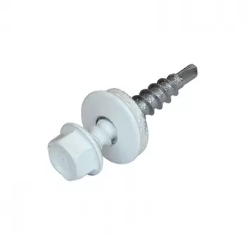 Саморез КР св. 4,8х35 RAL-9003 ярко-белый 60 шт - коробка с ок. Tech-Krep 124645