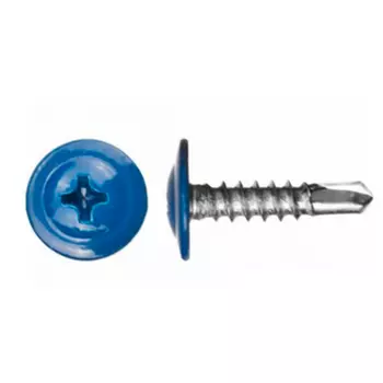 Саморез ШСММ св. 4,2х16 син. KP RAL 5010 20 шт - пакет Tech-Krep 125526