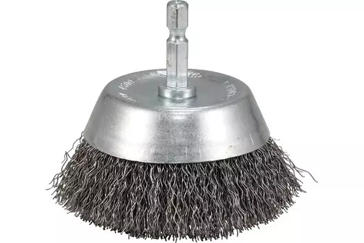 Щетка проволочная чашечная Makita d75мм, толщ. проволоки 0.3мм, гофрированная, металл, 1/4" D-76445