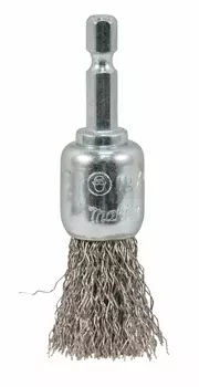 Щетка проволочная кистевая Makita d19 мм, толщ. проволоки 0.3 мм, гофрированная, нерж.сталь, 1/4" D-76663