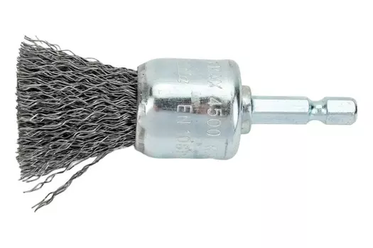 Щетка проволочная кистевая Makita d24 мм, толщ. проволоки 0.3 мм, гофрированная, металл, 1/4" D-76532