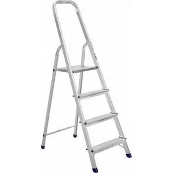 Стремянка алюминиевая Алюмет Стандарт 4 ступени матовая АМ704