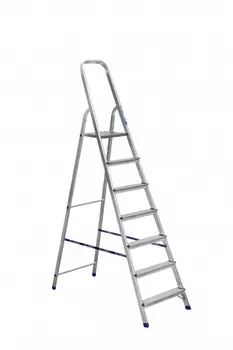 Стремянка алюминиевая Алюмет Стандарт 7 ступеней (матовая) АМ707