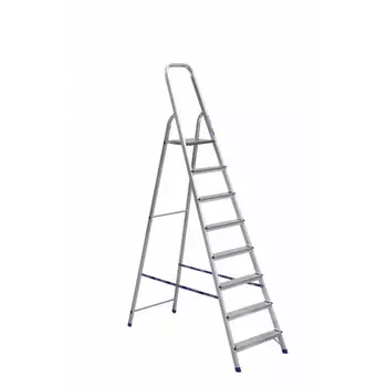 Стремянка алюминиевая Алюмет Стандарт 8 ступеней матовая АМ708