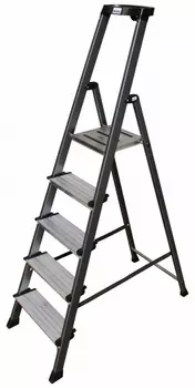 Стремянка алюминиевая анодированная Krause Securo Monto 5 ступеней 126436