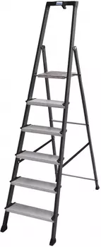 Стремянка алюминиевая анодированная Krause Securo Monto 6 ступеней 126443