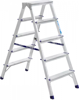 Стремянка алюминиевая двухсторонняя Алюмет (2*5) 7205