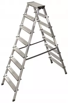 Стремянка алюминиевая двухсторонняя Krause Dopplo Monto 2*8 120373