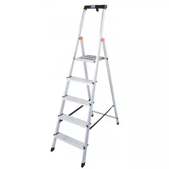 Стремянка алюминиевая Krause Safety 5 ступеней с полкой 126337 128959