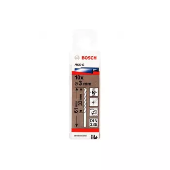 Сверло по металлу Bosch Eco 10 HSS-G 3мм 2608595055