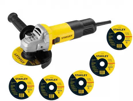 Угловая шлифовальная машина Stanley SG7125D + 5 отрезных кругов STANLEY