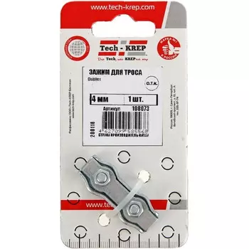 Зажим для троса Duplex 4 мм 1 шт - ярлык Tech-Krep 108073