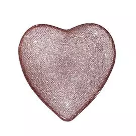 Блюдо, 13 см, стекло, серебристо-розовое, Сердце, Heart
