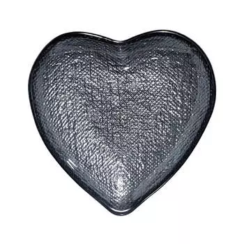 Блюдо, 13 см, стекло, серое, Сердце, Heart