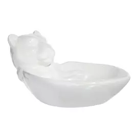 Блюдо, 17 см, керамика, белое с перламутром, Тигр, Tiger