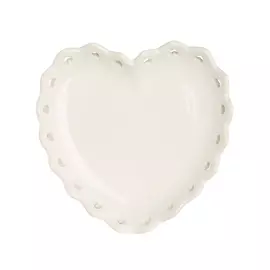 Блюдо, 18 см, керамика, белое, Сердце, Pure heart