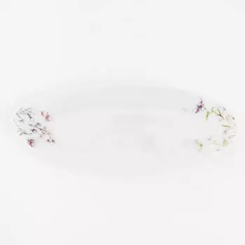 Блюдо, 19х7 см, фарфор P, овальное, белое, Цветы, Wild flowers