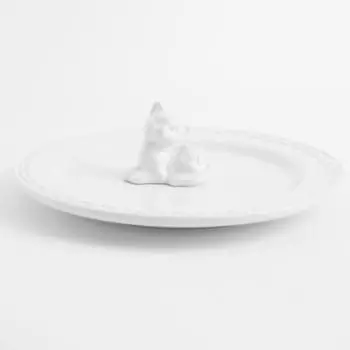 Блюдо, 20 см, керамика, белое, Кот, Kitten