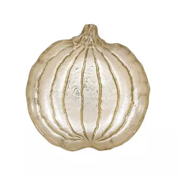 Блюдо, 20x22 см, стекло, золотистое, Тыква, Pumpkin
