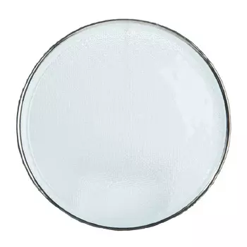 Блюдо, 22 см, стекло, с серебристым кантом, Cotton platinum