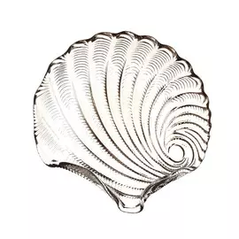 Блюдо, 22х21 см, стекло Р, овальное, бежево-серое, Ракушка, Coast