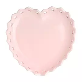Блюдо, 23 см, керамика, розовое, Сердце, Pure heart